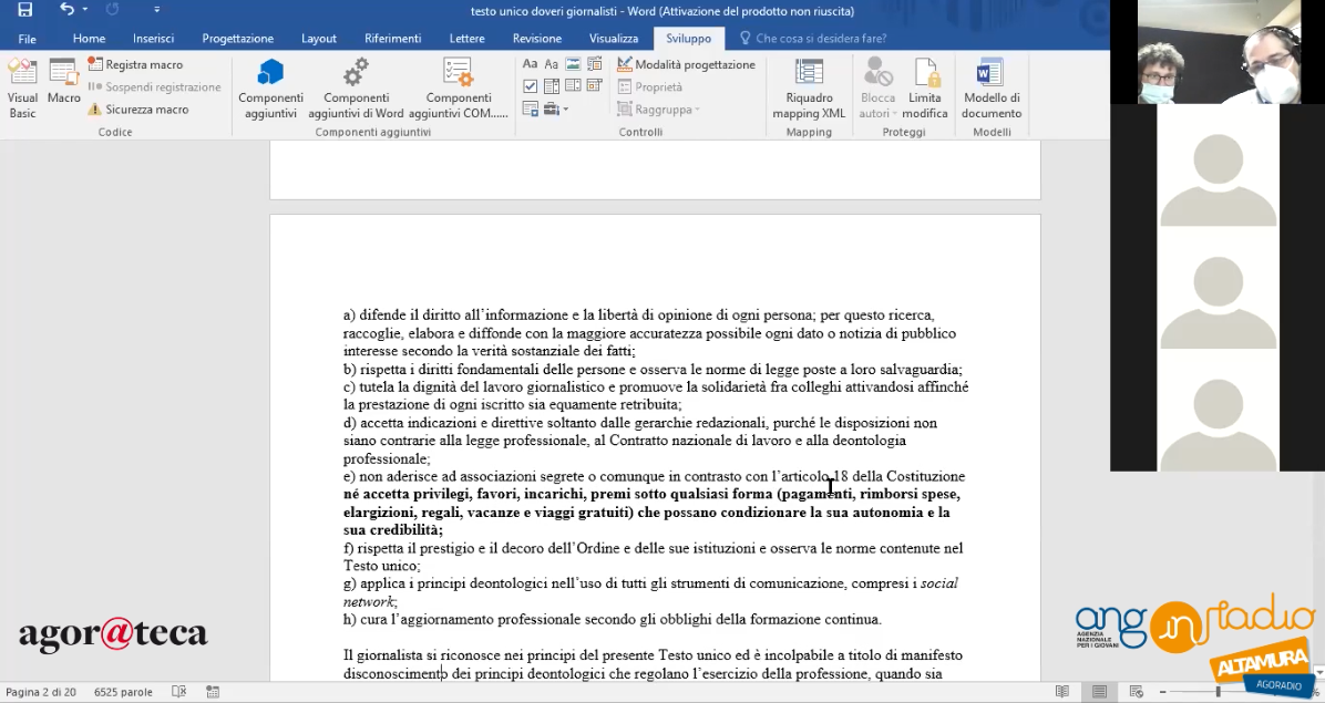Incontro Agoradio con Pasquale Dibenedetto