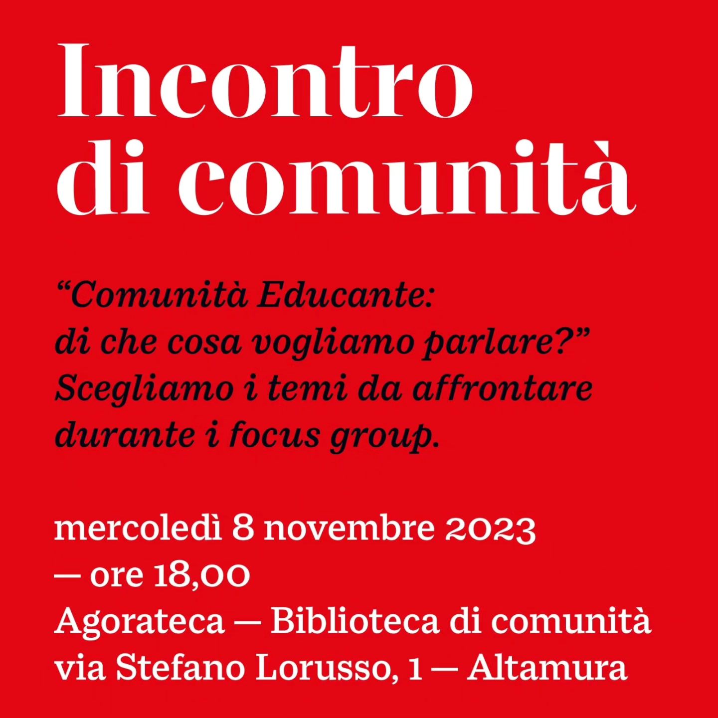 COMETA 8 NOVEMBRE